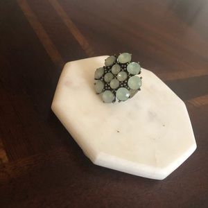 Adjustable sea green ring